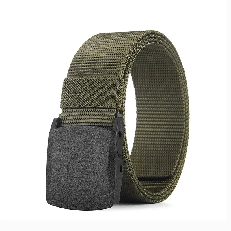 Herren Outdoor Taktischer Gürtel – Metallfreier Nylon Gürtel | Verstellbarer Canvas Sport Gürtel für Damen & Herren Kaufschwan® Armeegrün 120cm