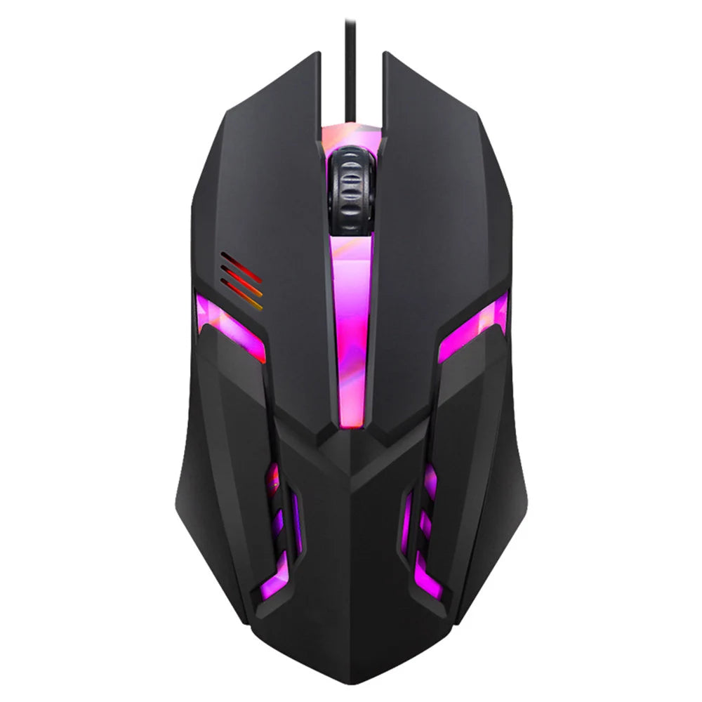 E-Sports USB Kabel Gaming Maus – Bunte LED Optische Maus 5000 DPI | Kabelgebundene Gamer Maus für Desktop, Laptop & PC Kaufschwan® Schwarz
