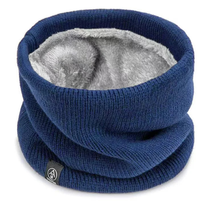 Gestrickter Nackenwärmer Sport Schal – Weicher Winter Gesichts- & Halswärmer für Damen & Herren | Dickes Kälteschutz-Kragenband für Skaten, Laufen & Wandern Kaufschwan® Marine