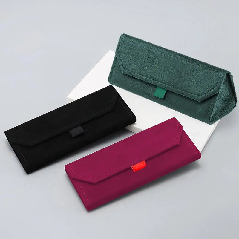 Samt Dreieck Faltbares Brillenetui – Elegantes Hartschalen Etui für Sonnenbrillen und Lesebrillen Kaufschwan®