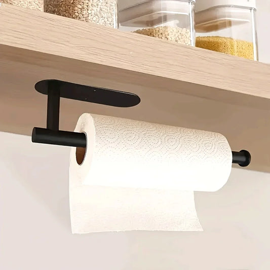 Schwarzer Selbstklebender Küchenrollenhalter – Wandmontage für Küche & Bad Aufbewahrung Kaufschwan®