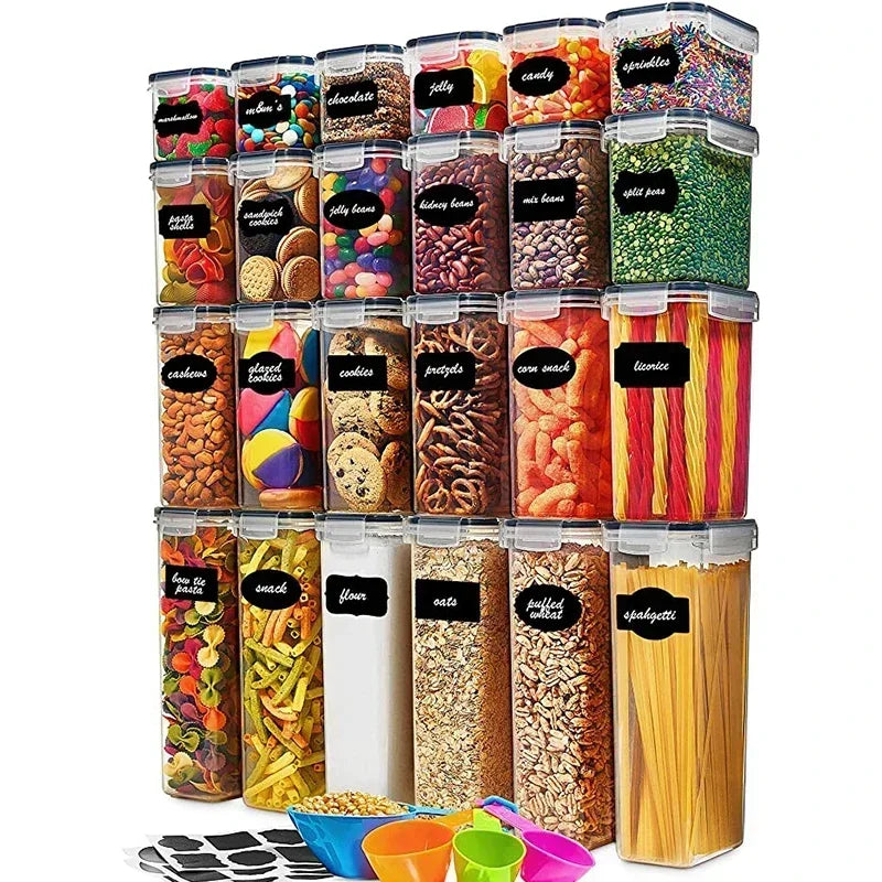 Luftdichtes Lebensmittelbehälter Set – 5-teiliges Küchen Aufbewahrungsset mit Deckel | Versiegelte Kühlschrankboxen für Nudeln & Vorräte Kaufschwan®