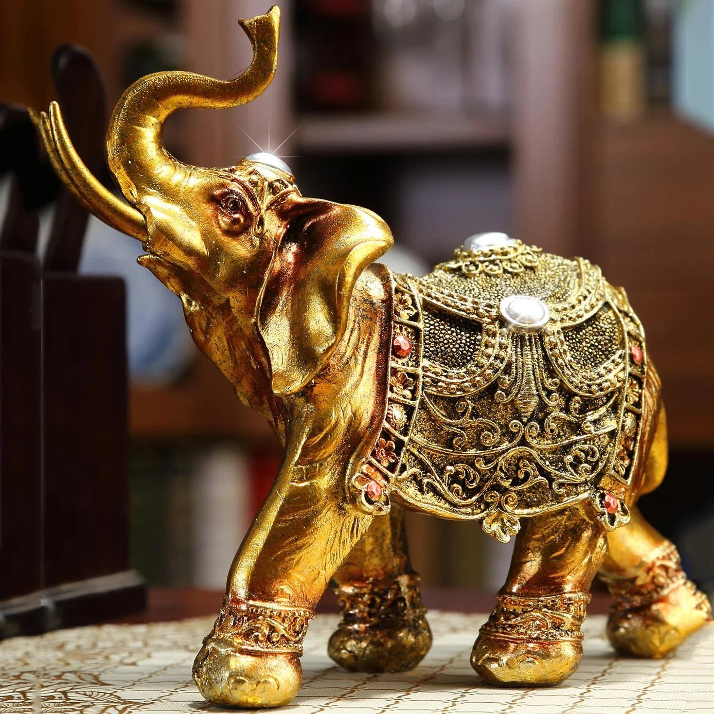 Elefanten Resin Dekoration – Handgefertigte 3D Skulptur als Hochzeitsgeschenk und Wohnaccessoire für Regal und Wohnzimmer Kaufschwan®