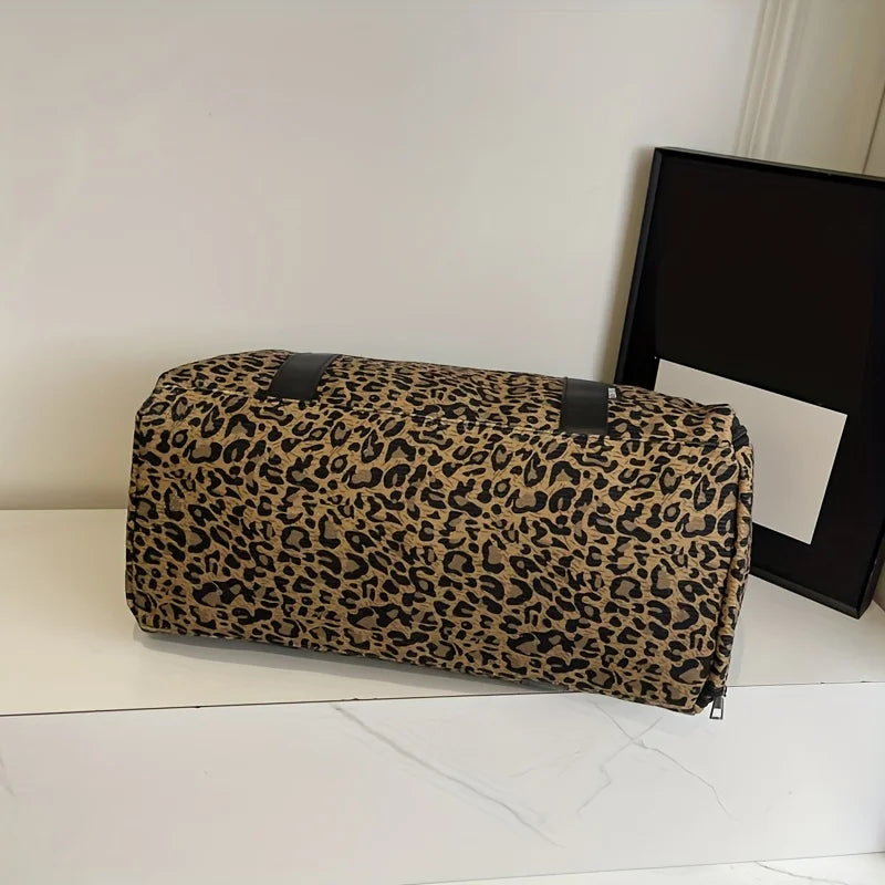 Modische Damen Leopardenmuster Tote Bag – Große Reisetasche Weekender & Overnight Bag mit Schuhfach Kaufschwan®
