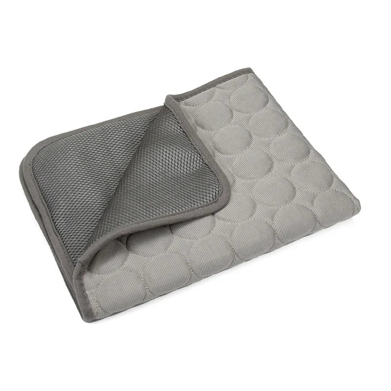 Sommer Kühlmatte für Haustiere - Atmungsaktive Waschbare Selbstkühlende Liegematte für Hunde, Katzen und Sofa Kaufschwan® Grau XS-40X30cm
