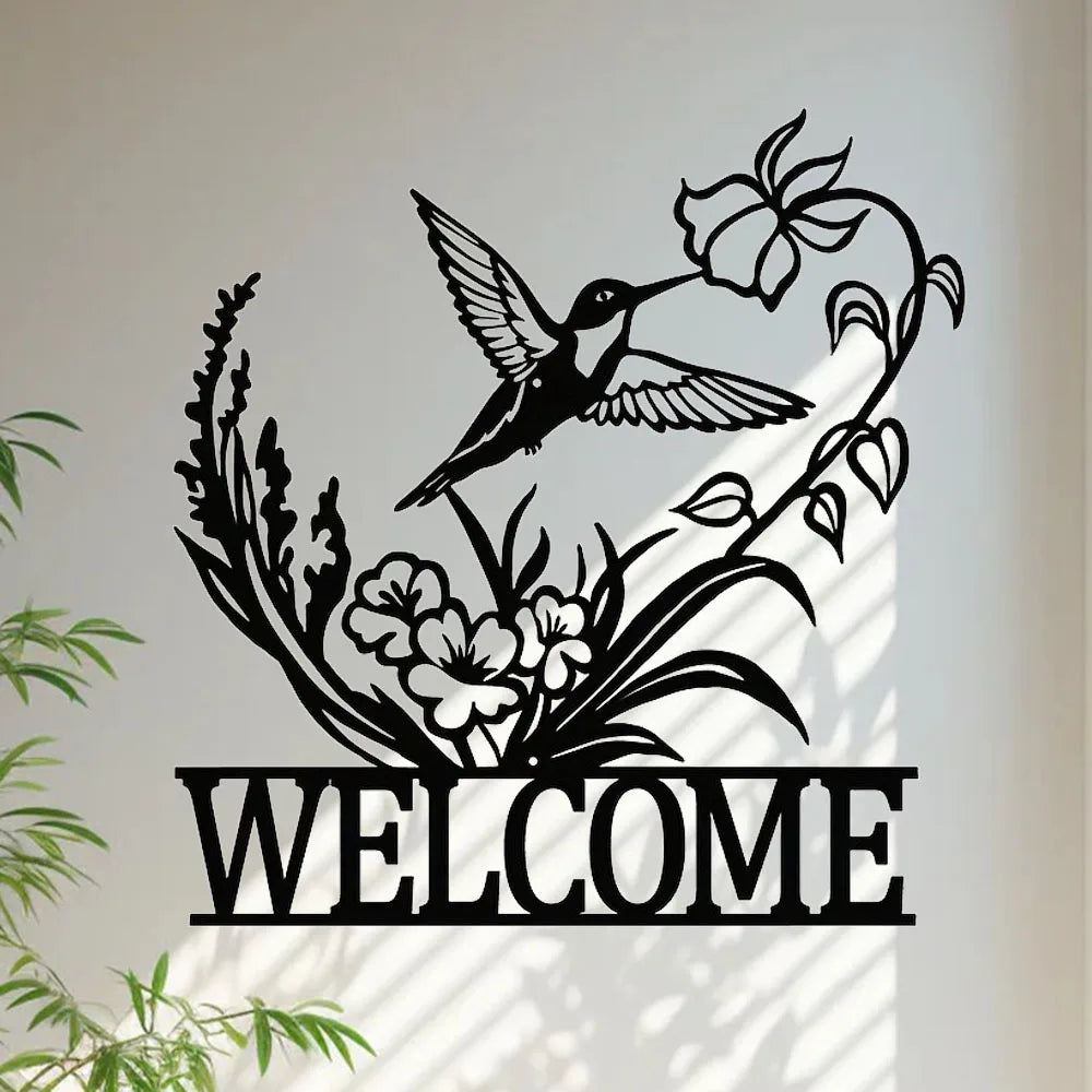 Minimalistische Metall Welcome Schilder – Eule, Schmetterling & Kolibri Wanddeko Kaufschwan®
