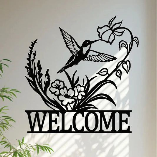 Minimalistische Metall Welcome Schilder – Eule, Schmetterling & Kolibri Wanddeko Kaufschwan®