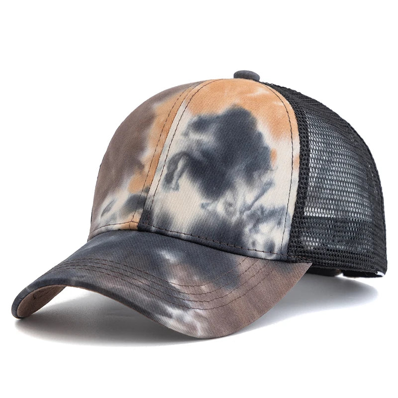 Wolken Design Baseballcap | Tie-Dye Baseballkappe | Streetwear Trucker Baseballcap Kaufschwan® Khaki 56cm-60cm
