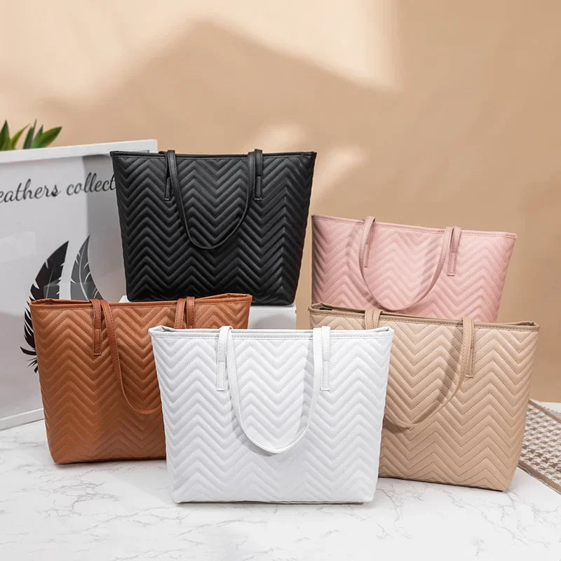 Modische Damenhandtasche mit Besticktem Wellenmuster – Saison Trend Casual Shopping Tasche | Ein-Schulter Tasche mit Weichem Polyesterfutter Kaufschwan®