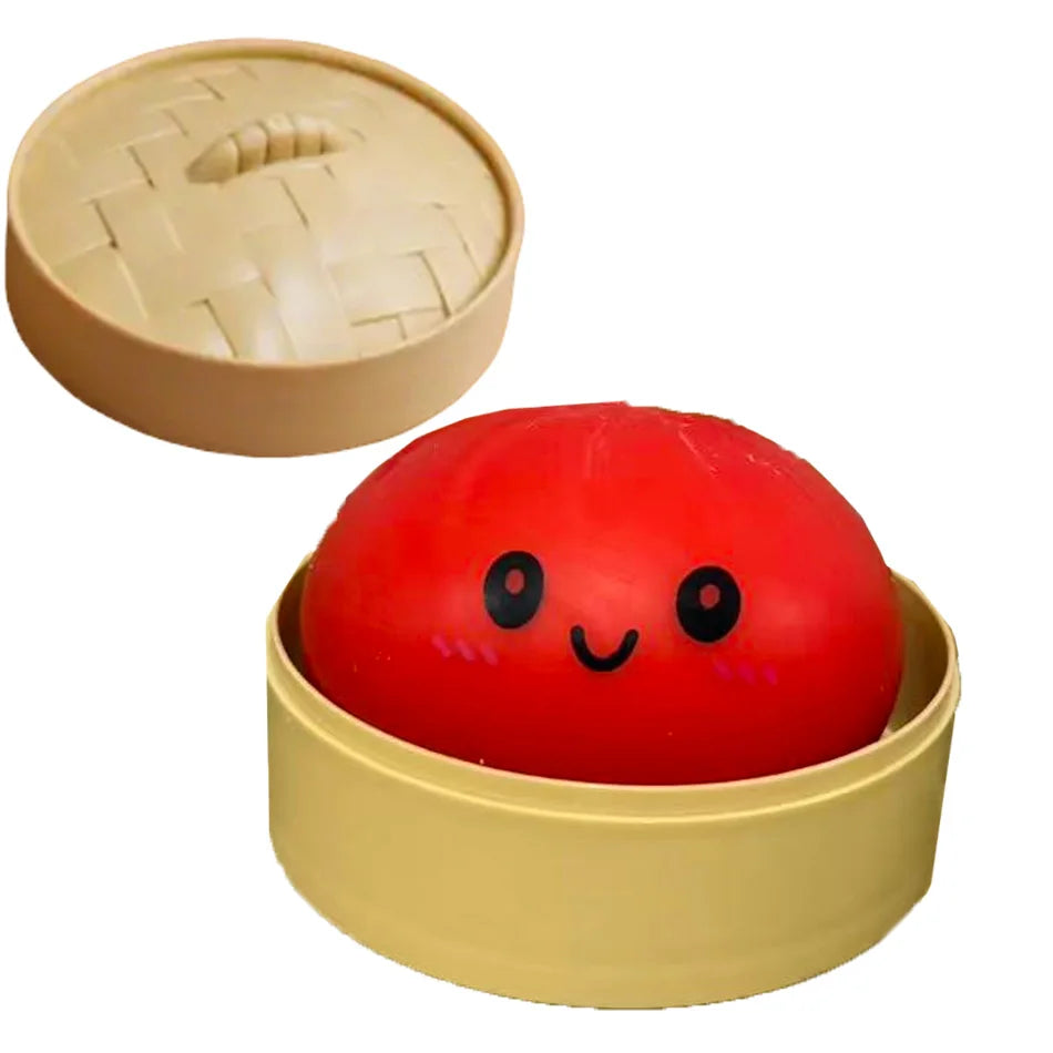 Niedliches Buntes Dumpling-Squishy – Weiches Slow-Rising Brötchen-Knautsch-, Fidget- & Sensorikspielzeug zum Stressabbau für Kinder und Erwachsene
