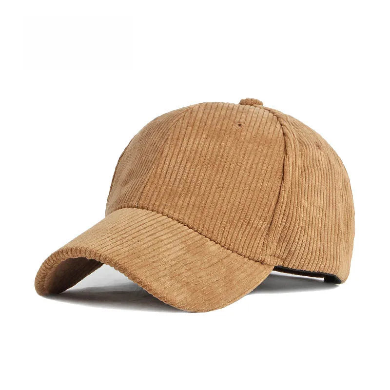 Cord Baseballkappe | Damen & Herren Baumwolle Einfarbige Baseballcap | Herbst Warm Hip Hop Snapback Baseballcap Kaufschwan® Braun