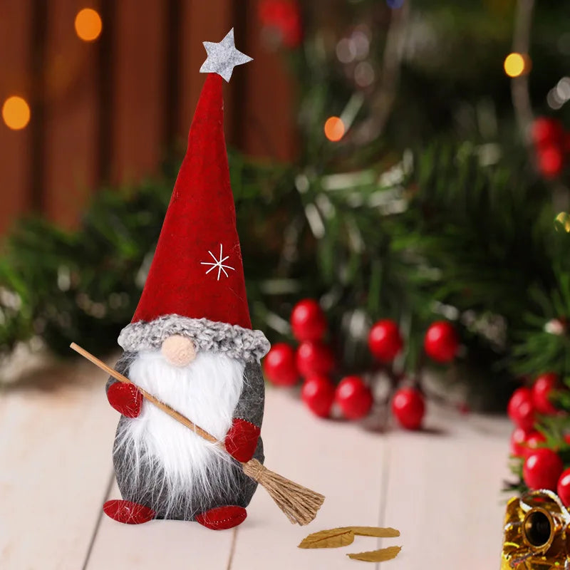 Weihnachten Faceless Wichtel mit Rotem Hut – Stehende Rudolf Zwergpuppen | Weihnachtsdeko & Geschenk-Set Kaufschwan®