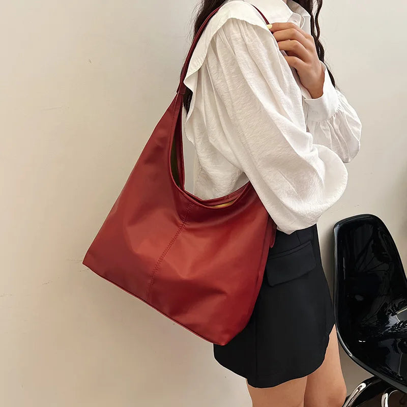 Große Damen Tote Tasche für Eine Schulter – Lässige & Vielseitige Crossbody Handtasche | Modische Schlichte City Tasche