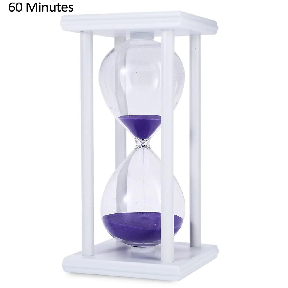 Moderne Holz Sanduhr – Eleganter Küchen, Schul & Wohn Dekor Sandtimer Geschenk Kaufschwan® Weiß Lila 30 Minuten