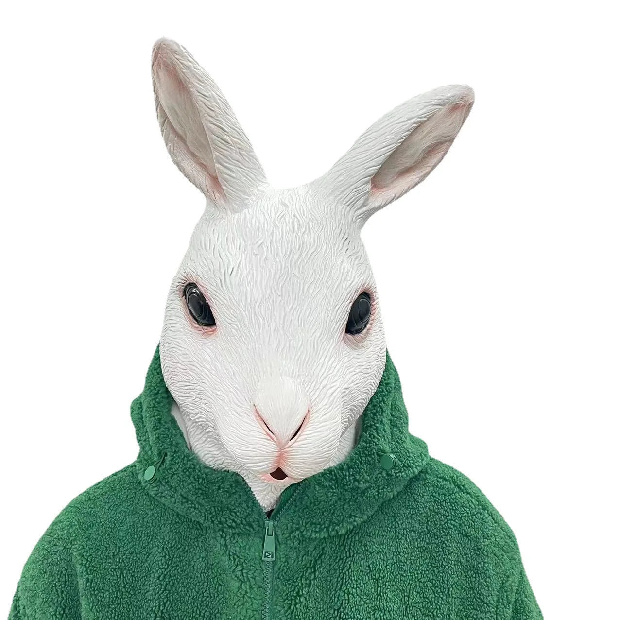Weiße Hasen Vollgesichtsmaske – Tier Cosplay Maske für Halloween, Weihnachten, Bar & Maskenball Kostümrequisite Kaufschwan®