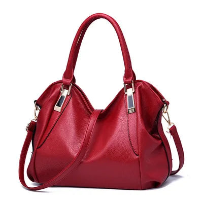 Luxus Designer Damenhandtasche aus Weichem Leder – Große Modische Tasche | Schulter- & Crossbody Damen Tasche Kaufschwan® Rot 36x15x26cm