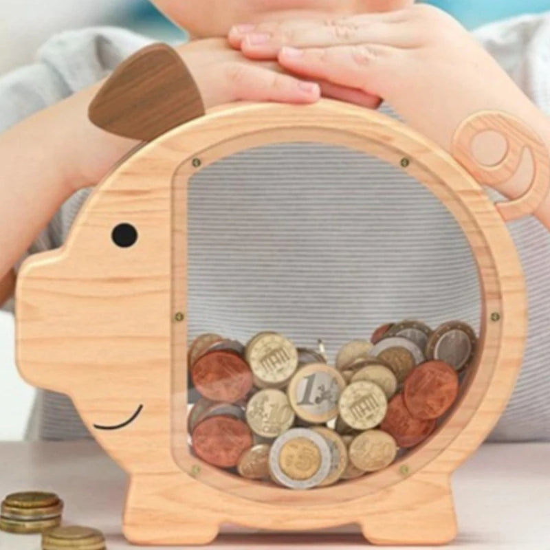 Massivholz Sparschwein – Kreative Tisch Spardose und Wohn Dekoration Kaufschwan®