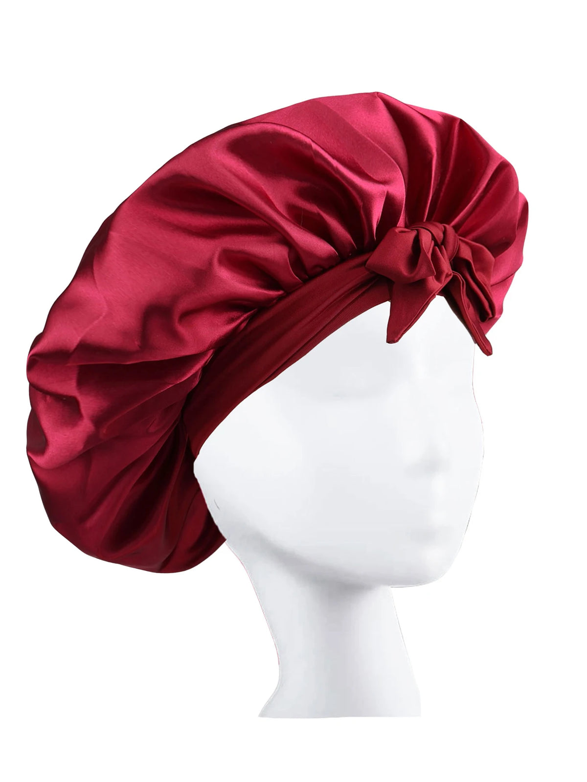 Seidig Weiche Satin-Schlafhaube für Damen – Verstellbare Haarhaube mit Bindeband für Lockiges Haar