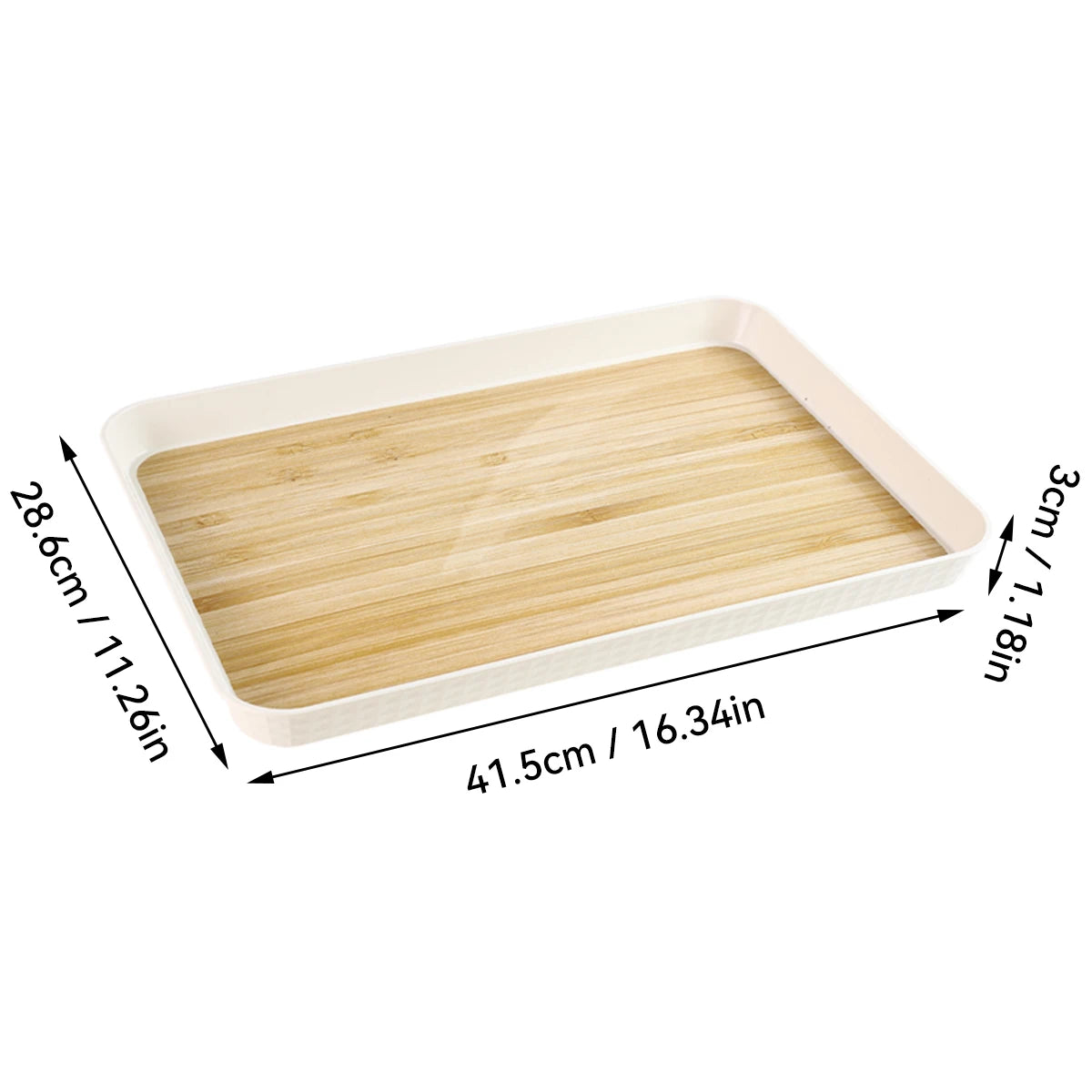 Großes Rechteckiges Kunststoff-Tablett – Wiederverwendbares Servier- & Aufbewahrungs-Tablett für Tee, Desserts, Obst & Küche Kaufschwan® XL