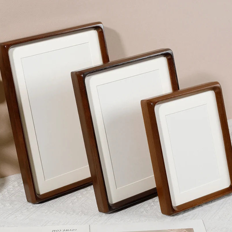 Massivholz Bilderrahmen aus Schwarznuss – Zapfenverbindung Eleganter Fotoaufsteller Kaufschwan® Walnuss 10.2x15.2cm