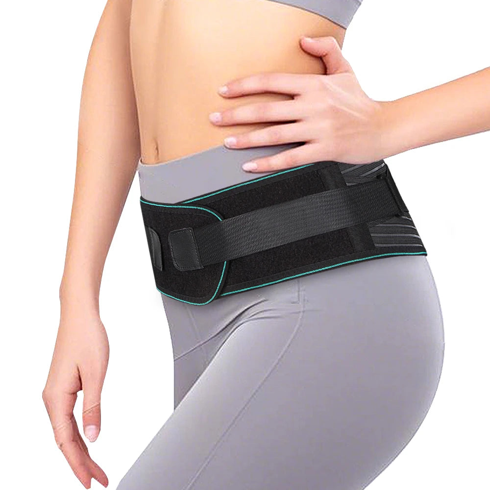 Rückenbandage zur Linderung von Schmerzen im unteren Rücken | Verstellbarer Lendenwirbelstützgurt | Haltungsverbesserung bei Training, Ischias & Bandscheibenvorfall Kaufschwan®