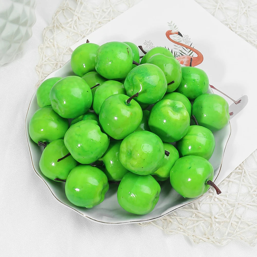 10 / 20 Stück Künstliche Schaumstoff Früchte & Gemüse – Apfel, Birne, Pfirsich & Banane Dekoration für Weihnachten & Hochzeit Kaufschwan® Grüner Apfel 10 Stück