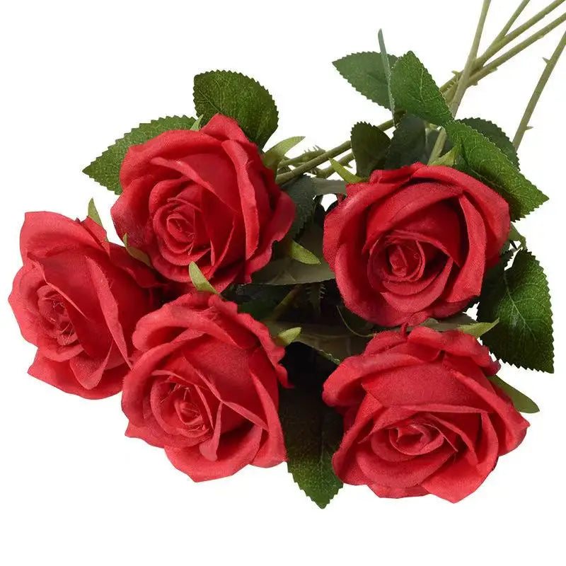1/5/10/20 Stück Künstliche Rosen – Realistische Seidenrosen füar Hochzeit & Wohndekoration | Eleganter Rosenstrauß aus Kunstblumen Kaufschwan® Silk Rot 1 Stück