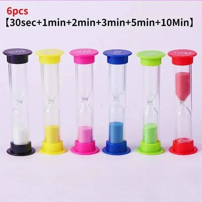 Bunte Kunststoff Sanduhr – Dekorativer Kinder Timer für Zuhause, Kindergarten & Garten Kaufschwan® 6er Set