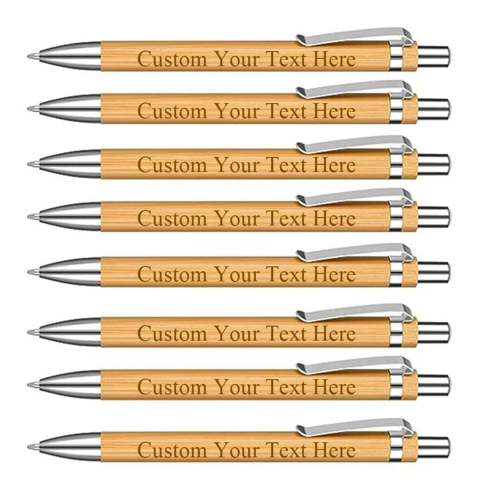 20–200 Stück Bambus-Kugelschreiber mit Gravur – Personalisierter Logo-Stift | Umweltfreundliches Geschenk für Hochzeit, Taufe & Baby-Party Kaufschwan®