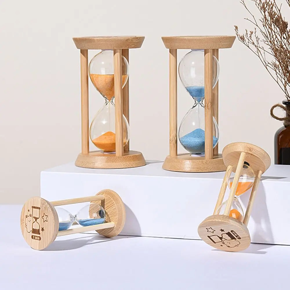 Bambus Leuchtende Sanduhr – Kreativer Fluoreszierender Glas Timer mit Naturrahmen Kaufschwan®
