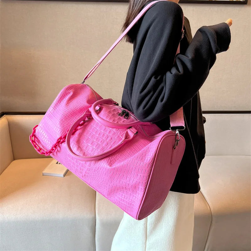 Damen Reisetasche/Handtasche – Große Wasserdichte PU Schultertasche für Business | Candy Color Gym Crossbody Pendler Tasche Kaufschwan®