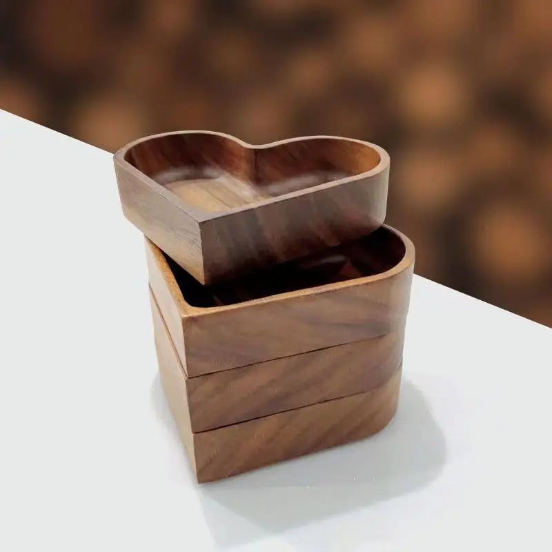 Herzförmige Holz Teller – Dessert- & Sushi Serviertablett | Süßigkeiten Schale Dekorative Holzplatte für Valentinstag Kaufschwan®