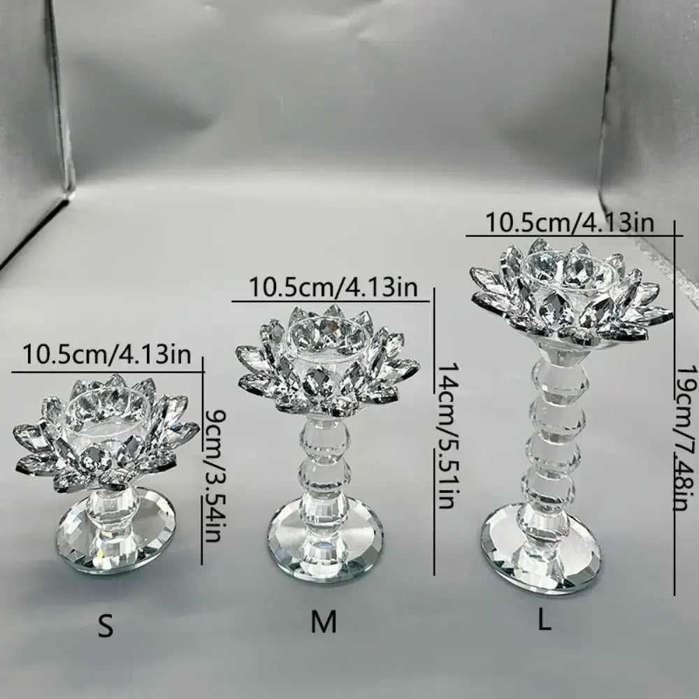 Kristall Lotus Kerzenhalter – Eleganter Klarer Blumen-Teelichthalter mit Flachem Standfuß für Party Dekoration Kaufschwan®