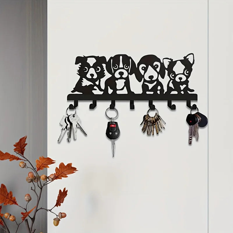 Eleganter Wandhaken im Hunde-Design – Künstlerische Wanddeko aus Metall | Einfach zu Montieren für Jacken, Hüte, Handtücher & Schlüssel Kaufschwan®