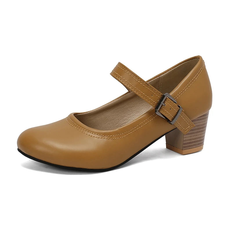 Damen Pumps mit Blockabsatz – Runde Spitze & 5 cm Absatz | Elegante Business-Schuhe für Büro & Karriere