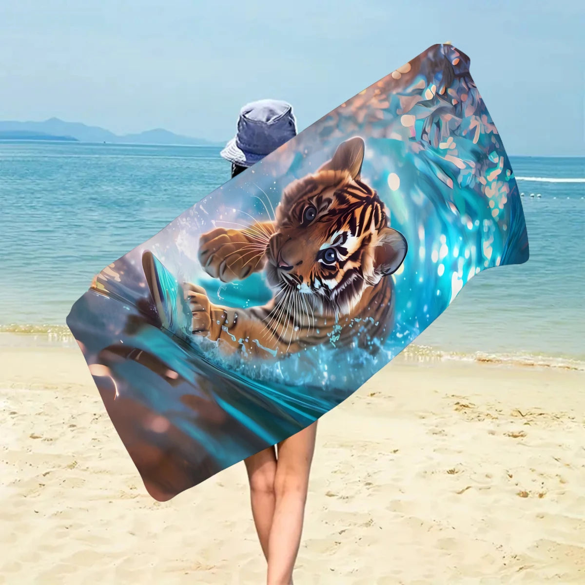 Einfaches & Stilvolles Strandtuch mit Tiermuster – Großes Schnell Trocknendes Mikrofaser Handtuch | Weiches & Saugfähiges Sommer Strandtuch Kaufschwan®