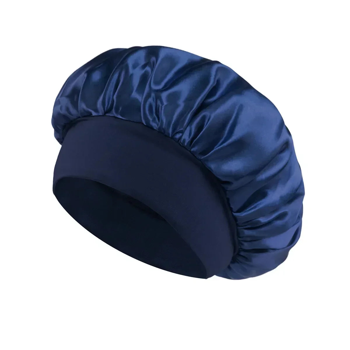 Satin-Schlafhaube für Damen – Große Elastische Haarhaube mit Breitem Weichem Band für Lockiges Haar und Nachtpflege