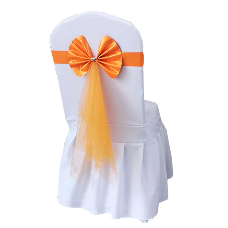 Stuhlschleifen mit Satinband – Elegante Hochzeits- & Event Dekoration Kaufschwan® Orange 4 Stück