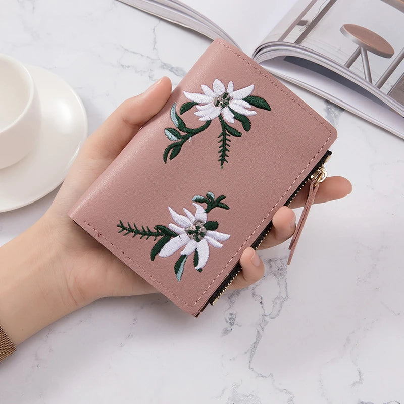 Damen Kurzgeldbörse – Modische Kleine Geldtasche | PU Leder Portemonnaie mit Hasp-Verschluss & Kartenfächern Kaufschwan®