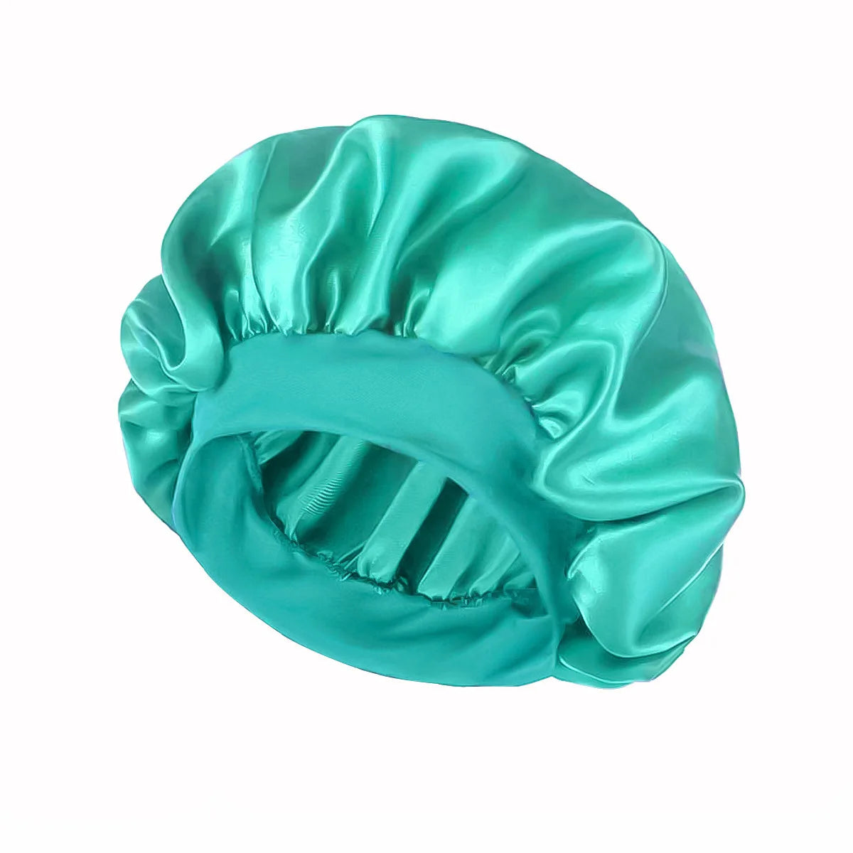 Satin-Schlafhaube für Damen – Große Elastische Haarhaube mit Breitem Weichem Band für Lockiges Haar und Nachtpflege