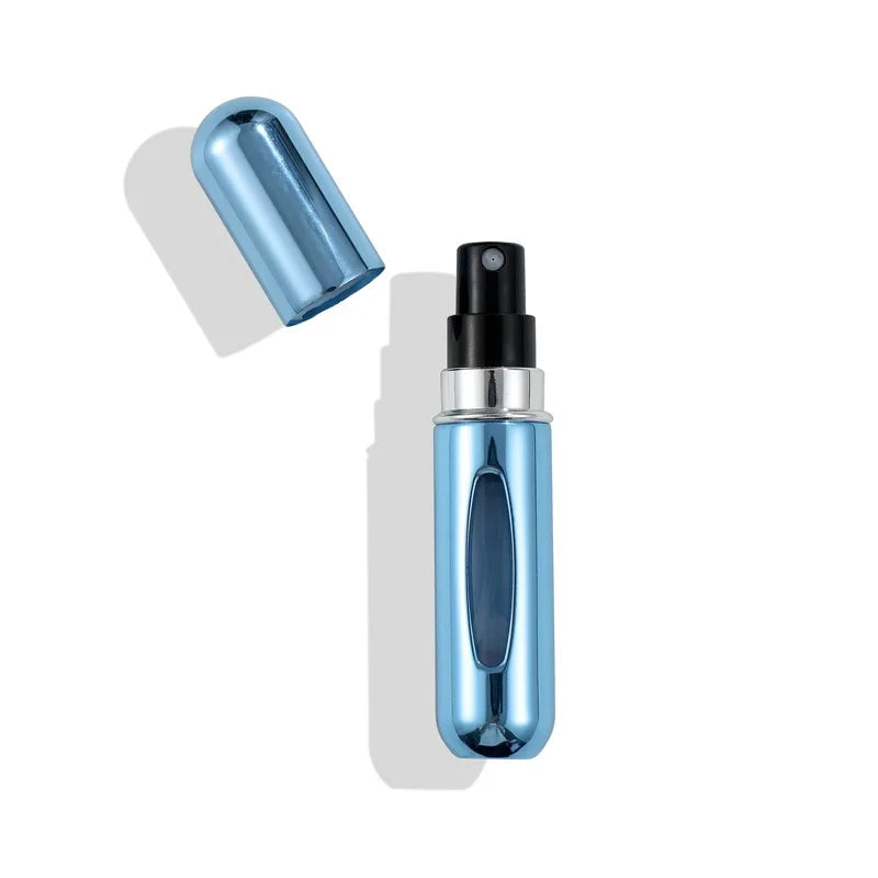 5ml Tragbare Parfüm Nachfüllflasche – Mini Refill Spray Atomizer | Leerer Parfümsprüher für Reisen & Alltag Kaufschwan® Chrom Blau