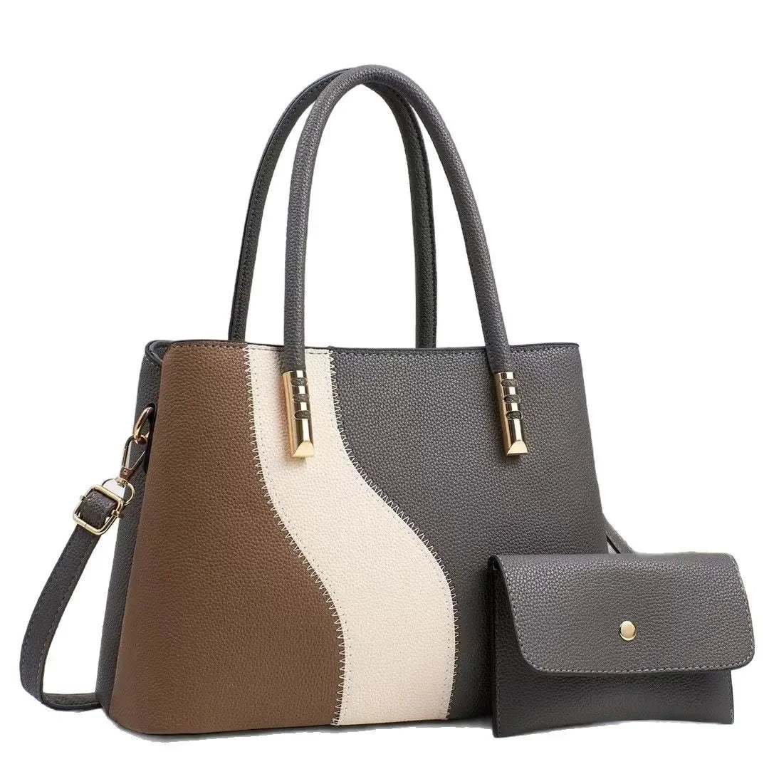Große Modische Damenhandtasche im Farbblock Design – Sommer Schulter- & Crossbody Tasche mit Weichem Polyesterfutter Kaufschwan®