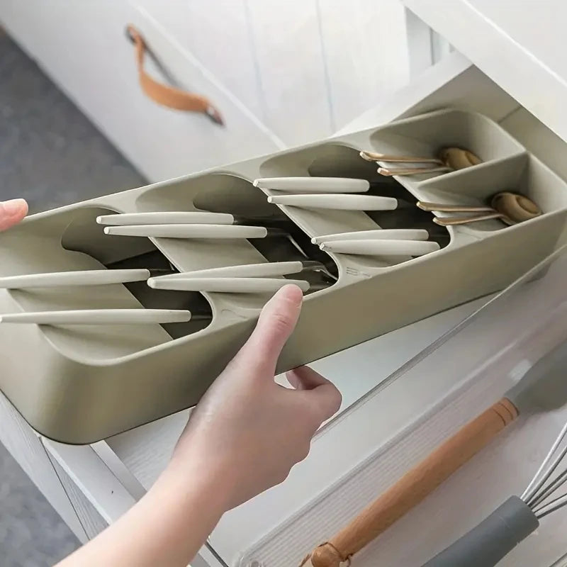Multifunktionale Besteck Aufbewahrungsschale – Fächer Organizer für Gabeln & Löffel | Küchen Schubladen Sortierbox Kaufschwan®
