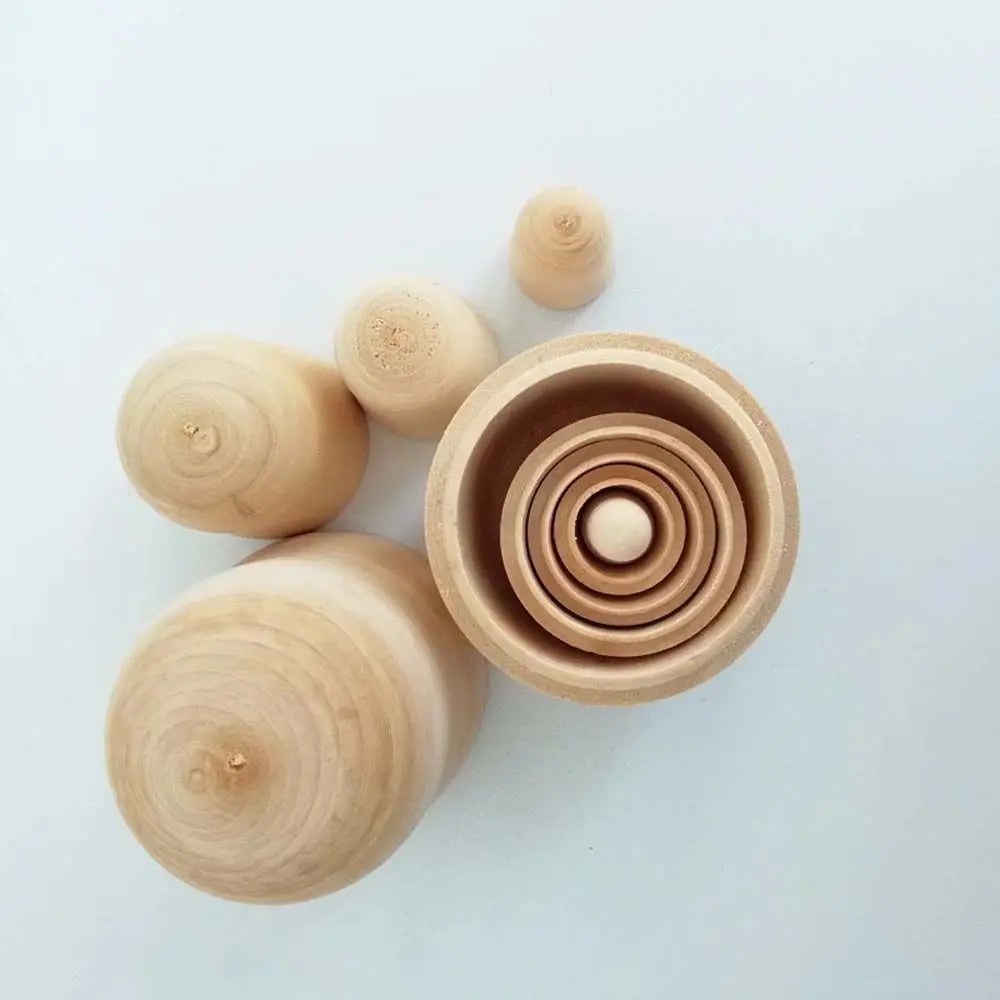 Unbemalte Holz-Matrjoschka – DIY Russische Nestpuppen | Leere Holzrohlinge für Schreibtisch- & Wohn-Dekoration Kaufschwan®
