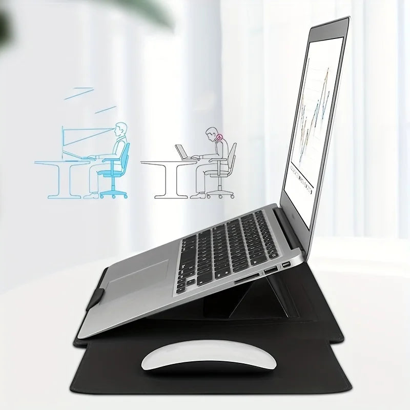 Leder Laptop Tasche – Tragbare Schutzhülle mit Verstellbarem Ergonomischem Ständer für MacBook, Dell & HP Kaufschwan®