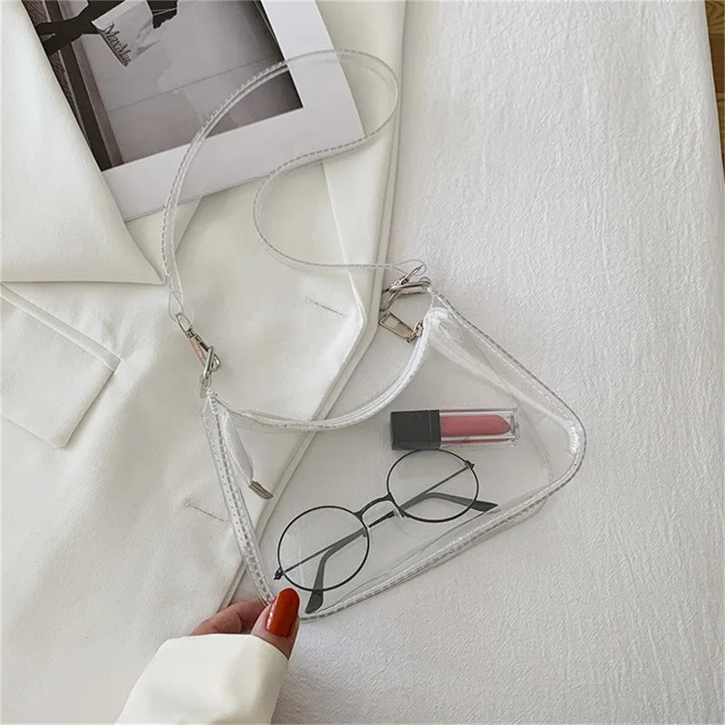 Transparente Jelly Umhängetasche – Kleine Zipper Tasche & Modische Handtasche für Damen Kaufschwan® Transparent