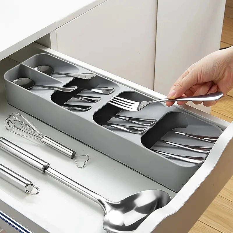 Multifunktionale Besteck Aufbewahrungsschale – Fächer Organizer für Gabeln & Löffel | Küchen Schubladen Sortierbox Kaufschwan®
