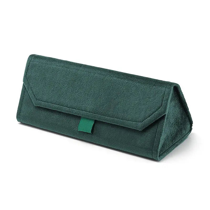 Samt Dreieck Faltbares Brillenetui – Elegantes Hartschalen Etui für Sonnenbrillen und Lesebrillen