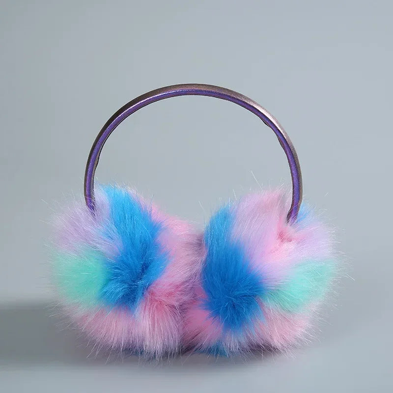 Bunte Regenbogen Winter Ohrwärmer – Plüsch Ohrenschützer | Winddicht, Warm & Weich Kaufschwan®