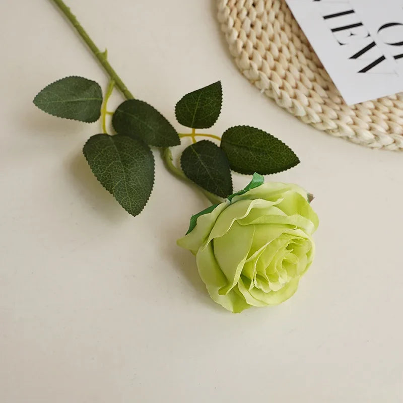 8CM Künstliche Rosen – Plastik Juana Blumenstrauß für Valentinstag, Hochzeit, Wohnzimmer & Esstisch Dekoration Kaufschwan® Grün